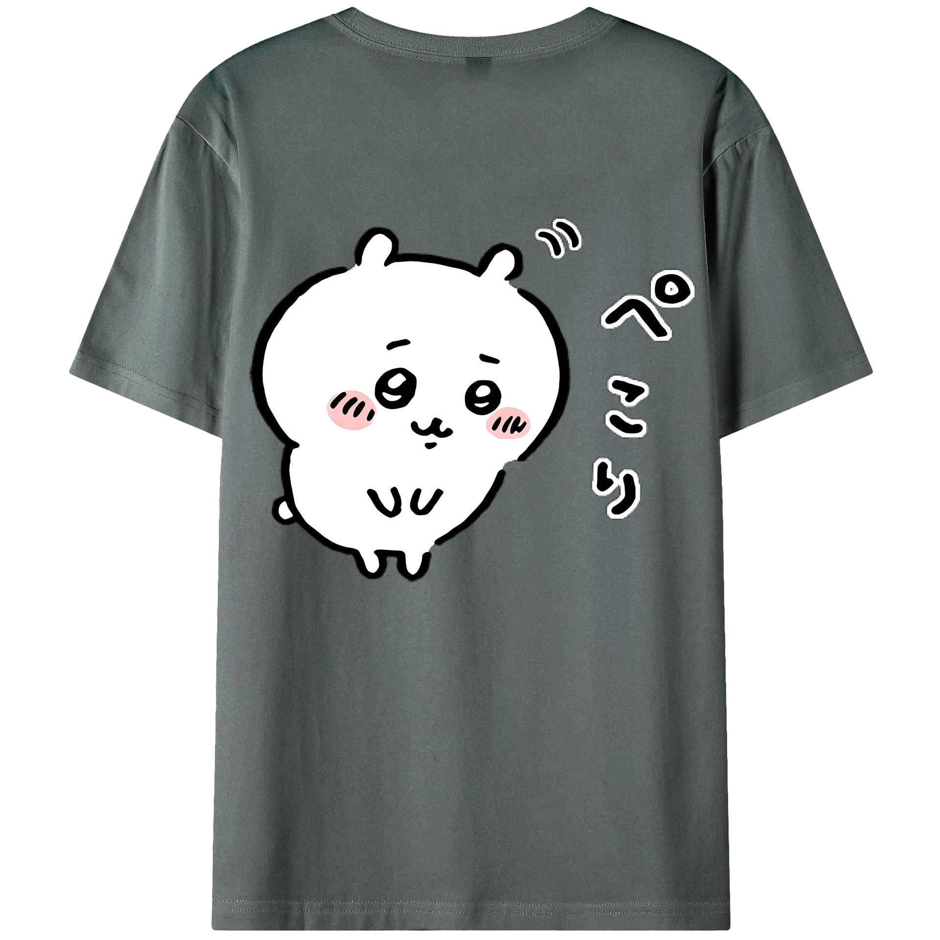 （画像用） ちいかわ ちいかわ Chii-kawa chiikawa 綿100％ メンズ半袖Tシャツ（バックプリント） 通気性